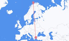Flüge von Sørkjosen, Norwegen nach Mykonos, Griechenland