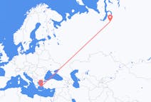 Flights from Novy Urengoy, Russia to Mykonos, Greece