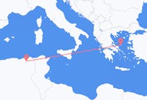 Vluchten van Constantine, Algerije naar Skyros, Griekenland