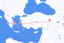 Vluchten van Elazig, Turkije naar Athene, Griekenland