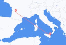 Flyg från Catania, Italien till Bergerac, Frankrike