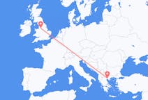 Flyreiser fra Thessaloniki, Hellas til Manchester, England