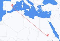 Flyg från Khartoum, Sudan till Valencia, Spanien