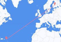 เที่ยวบิน จาก ไตรมาสที่ต่ำกว่าของเจ้าชาย, ซินต์มาร์เทน ไปยัง ยูแวสกูแล, ฟินแลนด์