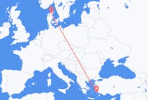 Flyrejser fra Kalymnos, Grækenland til Aalborg, Danmark