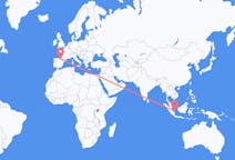 Flyreiser fra Pangkal Pinang, Indonesia til Vitoria, Spania