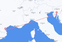 出发地 克罗地亚出发地 里耶卡目的地 法国佩皮尼昂的航班