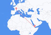 Flyg från Balbala, Djibouti till Rodez, Frankrike