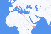 出发地 索马里出发地 摩加迪休目的地 法国阿雅克肖的航班