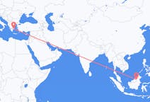 Flyreiser fra Long Lellang, Malaysia til Athen, Hellas