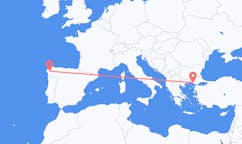 Flyreiser fra Santiago de Compostela, Spania til Alexandroupolis, Hellas