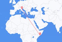 出发地 索马里摩加迪休目的地 意大利里米尼的航班