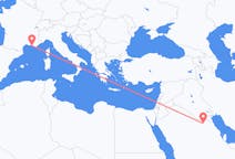 Flyrejser fra Qaisumah, Saudi-Arabien til Marseille, Frankrig