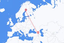 Flyg från Jerevan, Armenia till Karleby, Finland
