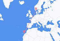 Vluchten van Kristiansand, Noorwegen naar Ajuy, Spanje