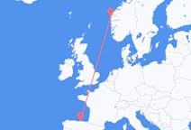 Vluchten van Florø, Noorwegen naar Santander, Spanje