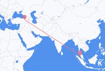 Flyg från Penang, Malaysia till Erzurum, Turkiet
