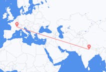 出发地 印度出发地 勒克瑙目的地 法国里昂的航班