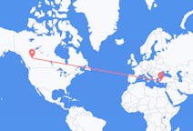 Flights from Dawson Creek, Canada to Denizli, Turkey