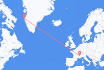 出发地 格陵兰出发地 西西缪特目的地 法国格勒诺布尔的航班