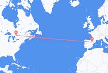 出发地 加拿大出发地 北灣目的地 西班牙萨拉戈萨的航班