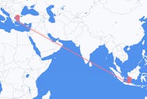 出发地 印度尼西亚三寶瓏目的地 希腊米科诺斯的航班