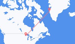 Lennot Ironwoodista, Yhdysvallat Sisimiutille, Grönlanti