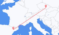 スペインのリェイダから、チェコのブルノまでのフライト