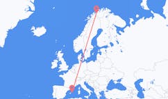 Flights from Sørkjosen, Norway to Menorca, Spain