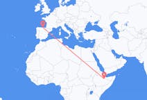 에티오피아 지지가에서 출발해 스페인 산탄데르로(으)로 가는 항공편