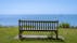 Photo of bench overlooking the Channel at the Lower Leas Coastal Park in Folkestone, Kent, England.