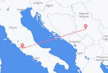 セルビアのクラリエボからから、イタリアのローマまでのフライト