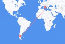 Flyreiser fra Puerto Natales, Chile til Malta, Malta