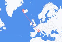Loty z Tulon, Francja do Reykjaviku, Islandia