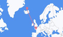 アイスランドのグリムジーから、フランスのナントまでのフライト