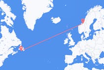 Loty z Saint-Pierre w St. Pierre i Miquelon do Trondheimu w Norwegii