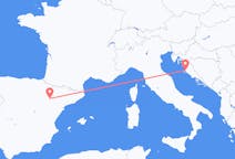 Vluchten van Zadar, Kroatië naar Zaragoza, Spanje