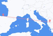 Loty z Ochryda, Macedonia Północna z Santander, Hiszpania