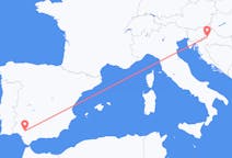 Vluchten van Zagreb, Kroatië naar Sevilla, Spanje