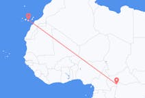 来自中非共和国出发地 班基目的地 西班牙拉斯帕尔马斯的航班