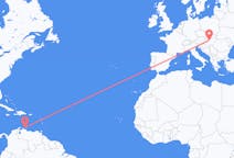 Vluchten van Willemstad, Curaçao naar Boedapest, Hongarije
