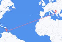 Flyreiser fra Willemstad, Curaçao til Tirana, Albania