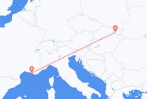 Flyg från Košice, Slovakien till Marseille, Frankrike