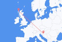 Flyg från Stornoway, Skottland till Zagreb, Kroatien