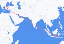 Flyg från Praya, Lombok, Indonesien till Antalya, Turkiet