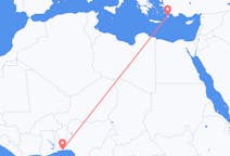 Flyreiser fra Cotonou, Benin til Rhodos, Hellas