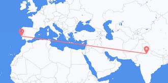 Vluchten van India naar Portugal