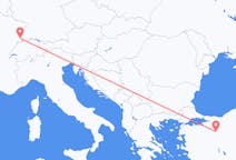 Fly fra Basel til Eskişehir
