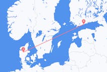 Fly fra Karup til Helsingfors