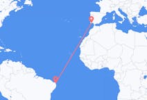 Vluchten van Natal, Brazilië naar Faro, Napoli, Portugal